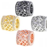 Cubic Zirconia Micro Pave Brass Beads, Column, plated, DIY & micro pave cubic zirconia 