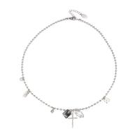 Cúbicos circón Collar de latón Micro pavimenta, metal, con 1.96 inch extender cadena, chapado en color de platina, micro arcilla de zirconia cúbica & para mujer, longitud:aproximado 20.15 Inch, Vendido por UD