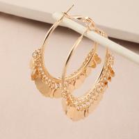 Zinc Alloy Hoop Earring, gold color plated, fashion jewelry & for woman 