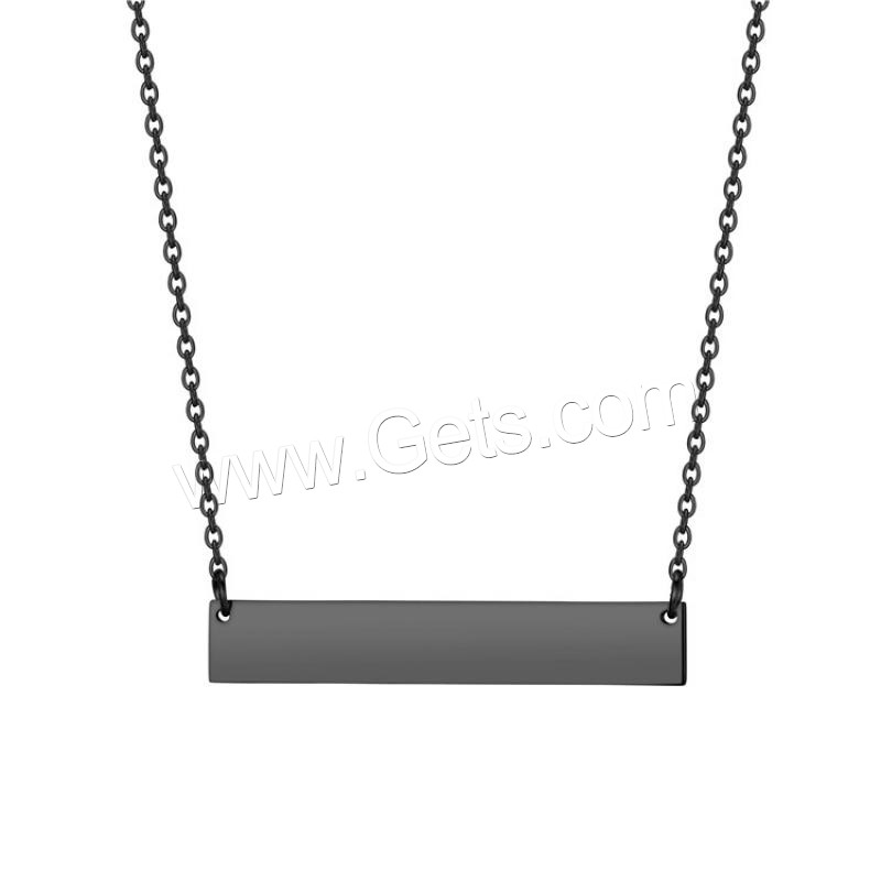 Stainless Steel Jewelry Necklace, 304 Stainless Steel, with 1.97inch extender chain, Vacuum Ion Plating, Each custom text must be less than 10 letters & fashion jewelry & Unisex, more colors for choice, 40x10mm, Length:Approx 17.72 Inch, Sold By PC