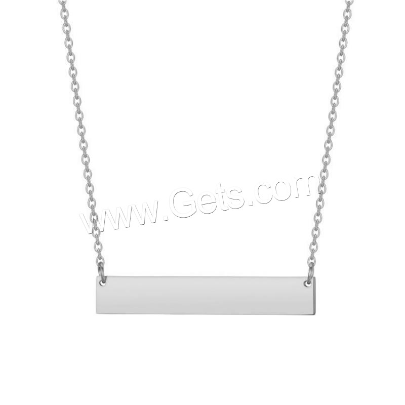 Stainless Steel Jewelry Necklace, 304 Stainless Steel, with 1.97inch extender chain, Vacuum Ion Plating, Each custom text must be less than 10 letters & fashion jewelry & Unisex, more colors for choice, 40x10mm, Length:Approx 17.72 Inch, Sold By PC