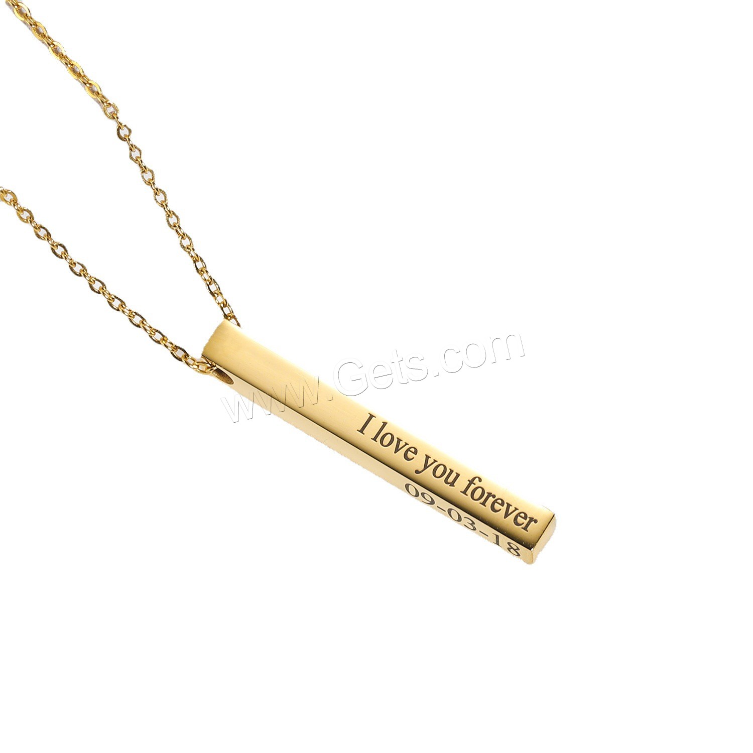 Stainless Steel Jewelry Necklace, 304 Stainless Steel, with 1.97inch extender chain, Vacuum Ion Plating, Each custom text must be less than 10 letters & fashion jewelry & Unisex, more colors for choice, Length:Approx 17.72 Inch, Sold By PC