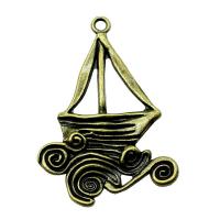 Zinc Alloy Jewelry Pendants, Sail Boat, antique bronze color plated, vintage & Unisex 