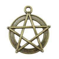 Zinc Alloy Jewelry Pendants, pentagram, plated, vintage & Unisex 28mm 