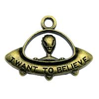 Zinc Alloy Jewelry Pendants, Alien, plated, vintage & Unisex 