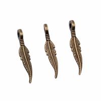 Zinc Alloy Feather Pendants, plated, vintage & Unisex 