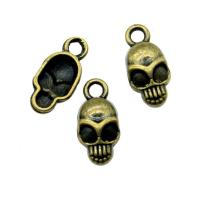 Colgantes de Aleación de Zinc en Forma Calavera, chapado, Vintage & unisexo, más colores para la opción, 7x15mm, Vendido por UD