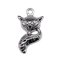 Pendentifs animaux en alliage de zinc, renard, Plaqué de couleur d'argent, Vintage & unisexe Vendu par PC