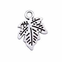 Zinc Alloy Leaf Pendants, Maple Leaf, antique silver color plated, vintage & Unisex 