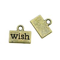 Zinc Alloy Jewelry Pendants, Rectangle, plated, vintage & Unisex 