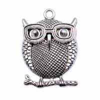 Zinc Alloy Animal Pendants, Owl, plated, vintage & Unisex 