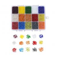 Mixed Glass Seed Beads, Glass Beads, with Plastic Box, Round, DIY mixed colors 