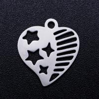 Stainless Steel Heart Pendants, 201 Stainless Steel, Vacuum Ion Plating, fashion jewelry & DIY & Unisex 