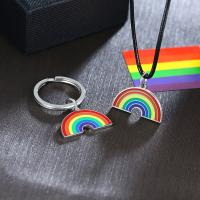 Collier de bijoux de titane, Acier titane, avec cordon en cuir, avec 1.97inch chaînes de rallonge, Arc en ciel, bijoux de mode & unisexe & styles différents pour le choix, couleur originale Environ 24 pouce, Vendu par PC