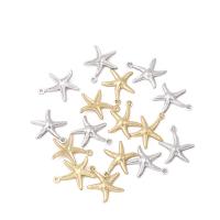 Stainless Steel Pendants, 304 Stainless Steel, Starfish, Vacuum Plating, DIY 