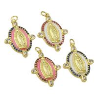 Cubic Zirconia Micro Pave Brass Pendant, gold color plated, micro pave cubic zirconia & enamel Approx 3mm 