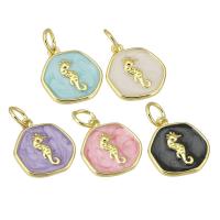 Enamel Brass Pendants, gold color plated Approx 4mm 