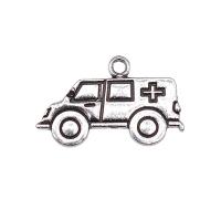 Zinc Alloy Jewelry Pendants, Ambulance, plated, silver color 