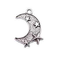 Zinc Alloy Jewelry Pendants, Moon and Star, plated, silver color 