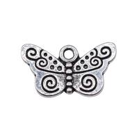 Zinc Alloy Animal Pendants, Butterfly, plated, silver color 