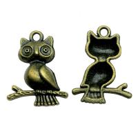 Zinc Alloy Animal Pendants, Owl, plated, vintage & Unisex 