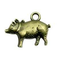 Zinc Alloy Animal Pendants, Pig, plated, vintage & Unisex 