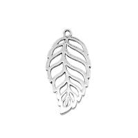 Zinc Alloy Leaf Pendants, antique silver color plated, vintage & Unisex & hollow 