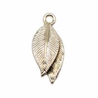 Zinc Alloy Leaf Pendants, KC gold color plated, vintage & Unisex 