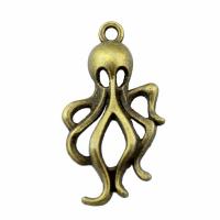 Zinc Alloy Animal Pendants, Octopus, plated, vintage & Unisex 