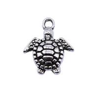 Pendentifs animaux en alliage de zinc, tortue, Plaqué de couleur d'argent, Vintage & unisexe Vendu par PC