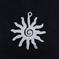 Stainless Steel Pendants, 201 Stainless Steel, Sun, Vacuum Ion Plating, fashion jewelry & DIY & Unisex 