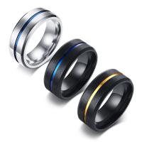 Titan Stahl Fingerring, Titanstahl, Vakuum-Ionen-Beschichtung, Modeschmuck & für den Menschen, keine, 8mm*2mm,8mm*2.6mm, verkauft von PC