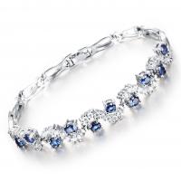 Cubic Zirconia Micro Pave Brass Bracelet, platinum plated, fashion jewelry & micro pave cubic zirconia Approx 7.28 Inch 