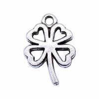 Zinc Alloy Clover Pendant, Four Leaf Clover, plated 