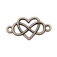 Zinc Alloy Charm Connector, Heart, plated 