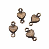 Zinc Alloy Charm Connector, Heart, plated 