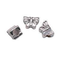 Zinc Alloy Animal Beads, Butterfly, plated, DIY, silver color 