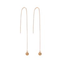 Brass Thread Through Earrings, for woman, golden 