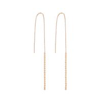 Brass Thread Through Earrings, for woman, golden 