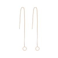 Brass Thread Through Earrings, for woman, golden 