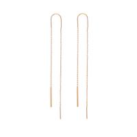 Brass Thread Through Earrings, for woman, golden 