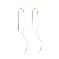 Brass Thread Through Earrings, for woman, golden 