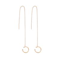 Brass Thread Through Earrings, for woman, golden 