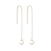 Brass Thread Through Earrings, for woman, golden 