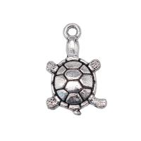 Pendentifs animaux en alliage de zinc, tortue, Plaqué de couleur d'argent, Vintage & unisexe Vendu par PC