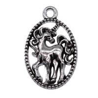 Pendentifs animaux en alliage de zinc, Licorne, Plaqué de couleur d'argent, Vintage & unisexe Vendu par PC