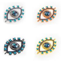 Cubic Zirconia Micro Pave Brass Connector, with Abalone Shell, Evil Eye, plated, DIY & micro pave cubic zirconia 