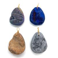 Natural Quartz Pendants, irregular, Druzy Geode Style & Unisex 31x52- 