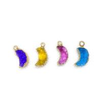 Eis Quarz Achat Anhänger, Eisquarz Achat, mit Messing, Mond, goldfarben plattiert, unisex, keine, 9x18mm, verkauft von PC