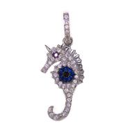 Cubic Zirconia Micro Pave Brass Pendant, plated & micro pave cubic zirconia 